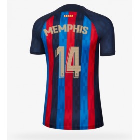 Damen Fußballbekleidung Barcelona Memphis Depay #14 Heimtrikot 2022-23 Kurzarm